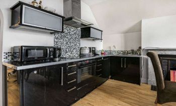 Open plan lounge kitchen diner view 2